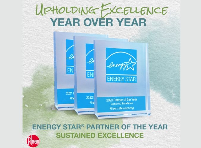 Rheem Earns Third Consecutive ENERGY STAR Partner of the Year Honor